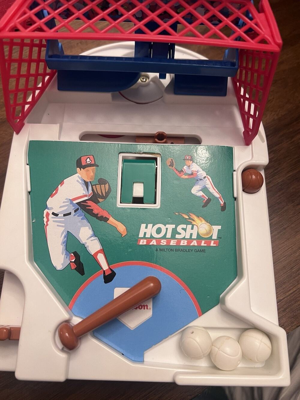Vintage Milton Bradley Hot Shot Baseball Travel Game With Box Tested Works - Picture 3 of 7